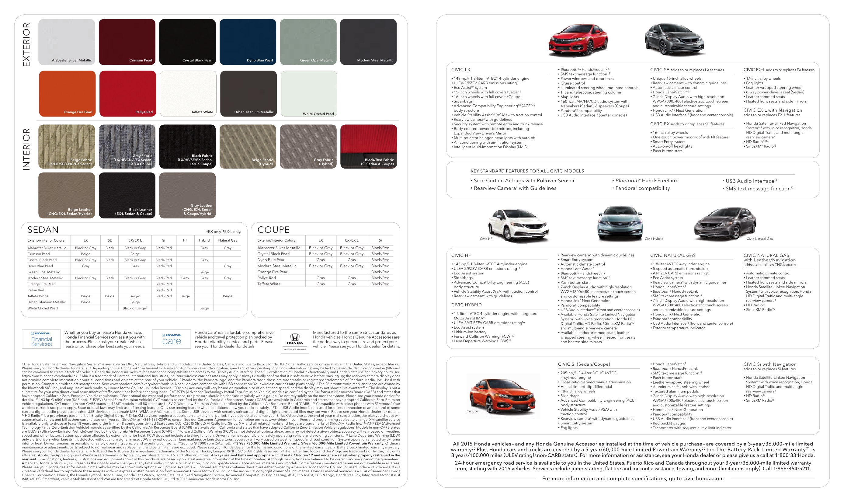 2015 Honda Civic Brochure Page 1